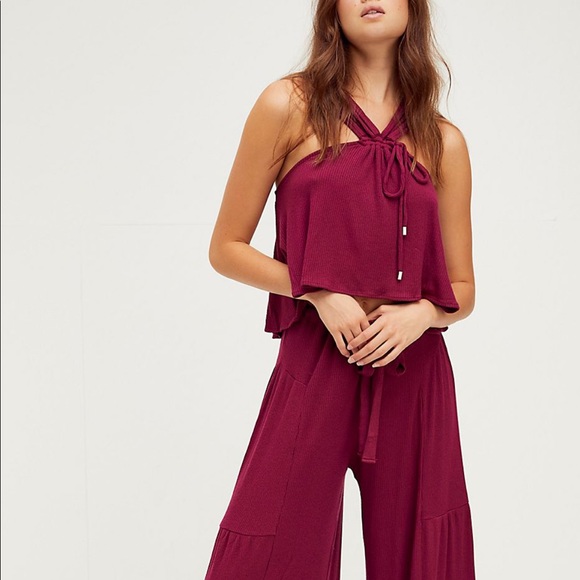 NEW FREE PEOPLE Porter Set Knit Pant & Crop Top XS - Picture 6 of 16